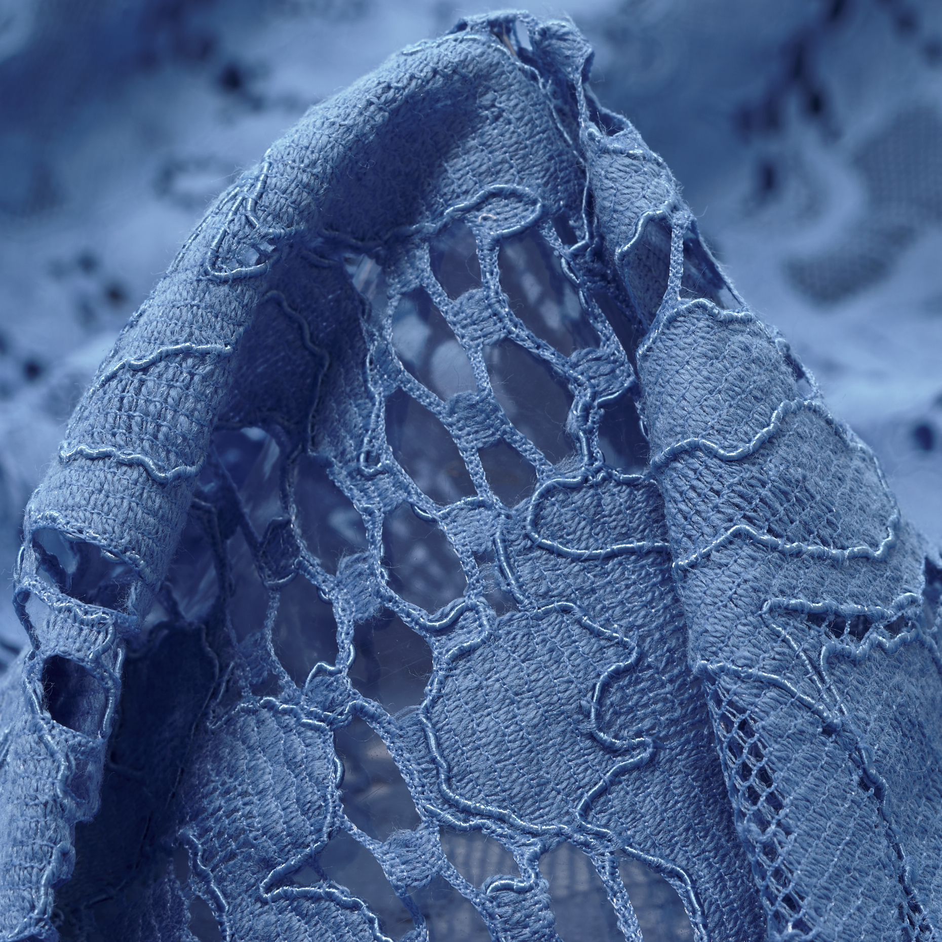 LACE, COTTON, VISCOSE BLEND, DUSTY BLUE