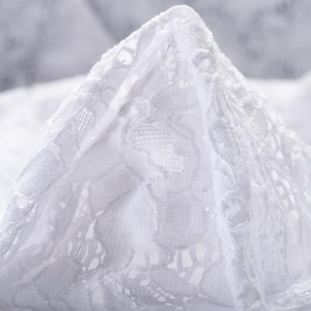 Lace, Cotton, Elastic, Brilliant White