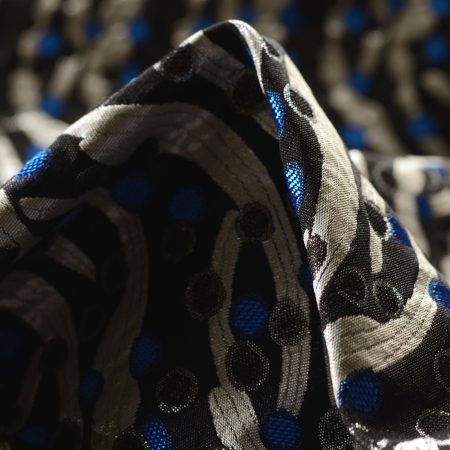Jacquard, Lurex, Lapis Blue&Ivory