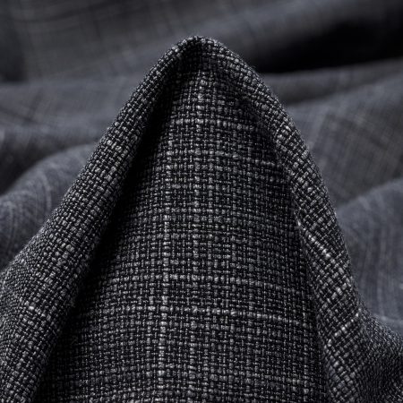 Wool, Linen, Check, Gray Black
