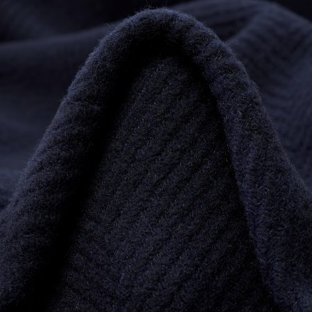 Bouclé, Bonded, Herringbone, Dark Blue
