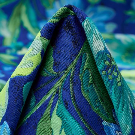 Jacquard, Double, Floral, Lapis Blue&Grass Green